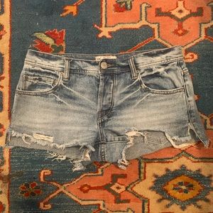 Free People Distressed Denim Shorts